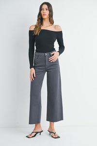 Charcoal Wide Leg Jean