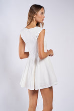 Load image into Gallery viewer, Linen Bow Button Mini Dress
