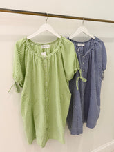 Load image into Gallery viewer, Gingham Tie Puff Sleeve Mini
