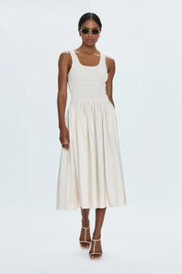 Alessia Smocked Drop Waist Midi