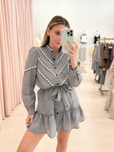 Load image into Gallery viewer, Gingham Ruffle Trim Mini Dress
