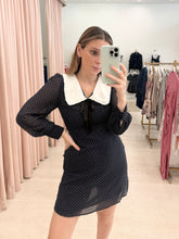 Load image into Gallery viewer, Polka Dot Print Dress with Frill Collar
