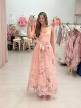 Load image into Gallery viewer, Pink Floral Bow Tie Midi
