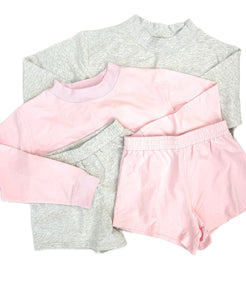 Mock Neck Terry Sweatshirt Short Set