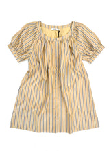 Load image into Gallery viewer, Striped Button Down Mini Dress with Puff Sleeves
