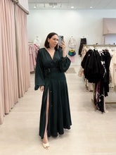 Load image into Gallery viewer, Satin Long Sleeve Maxi Gown
