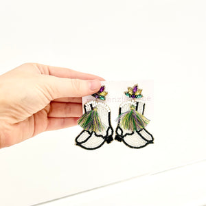 Mardi Gras Boot Earring