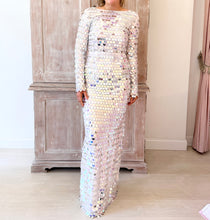 Load image into Gallery viewer, Silver Sequin Midi Dress
