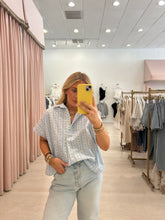 Load image into Gallery viewer, Floral Vine Stripe Collar Top
