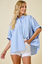 Load image into Gallery viewer, Striped Oversized Button Down
