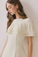 Load image into Gallery viewer, Pleated Cape Detail A Line Mini Dress
