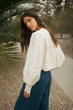 Load image into Gallery viewer, Ditzy Floral Embroidered Scalloped Hem Blouse Top
