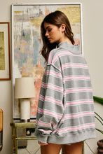 Load image into Gallery viewer, Stripe Mock Neck Oversized Sweatshirt
