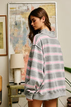 Load image into Gallery viewer, Stripe Mock Neck Oversized Sweatshirt
