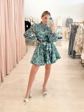 Load image into Gallery viewer, Long Sleeve Jeweled Tie Dress

