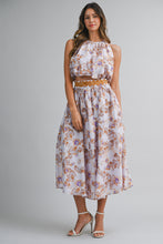 Load image into Gallery viewer, Purple Halter Crop Top Midi Skirt Set
