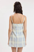 Load image into Gallery viewer, Blue Plaid Checker Bow Mini Dress
