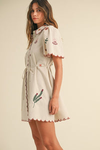 Embroidered Shirt Dress