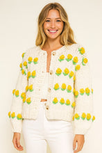 Load image into Gallery viewer, Knit Cardigan with Yellow Flowers
