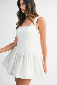 Stripe Square Neck Mini