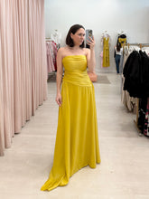 Load image into Gallery viewer, Yellow Strapless Gown with Side Detail
