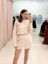Load image into Gallery viewer, Tweed Scallop Trim Crop Jacket And Skirt Set
