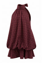 Load image into Gallery viewer, Plaid Halter Neck Bubble Mini
