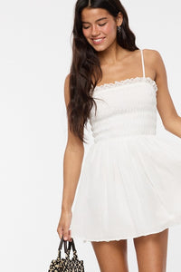 Lace Trim Mini Dress