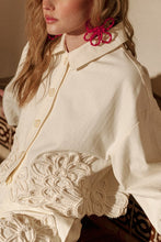 Load image into Gallery viewer, Ivory Pom Pom Floral Jacket
