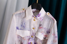Load image into Gallery viewer, Floral Belted Long Sleeve Shirt Dress
