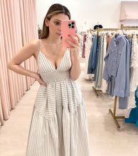Load image into Gallery viewer, Haisley Stripe Midi Spaghetti Strap Dress
