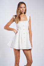 Load image into Gallery viewer, Linen Bow Button Mini Dress
