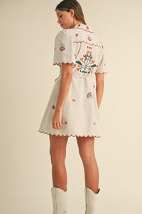 Embroidered Shirt Dress