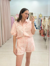 Load image into Gallery viewer, Eyelet Button Puff Sleeve Top
