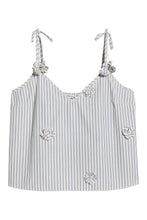 Load image into Gallery viewer, Flower Appliqué Stripe Camisole Top
