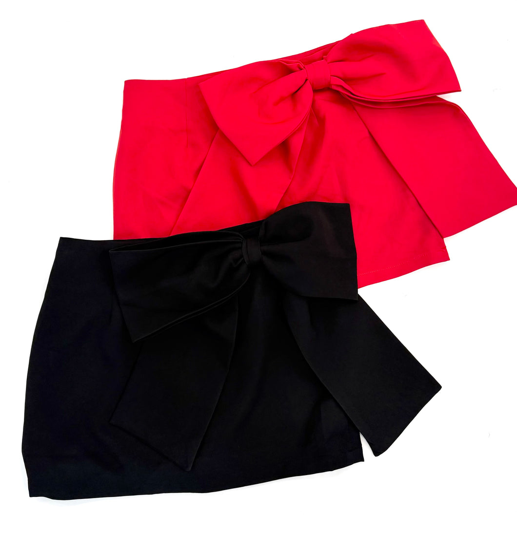 High Waist Bow Detail Skirt