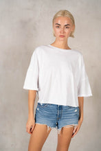 Load image into Gallery viewer, Round Neck Crop Tee wit Twist Back
