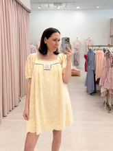 Load image into Gallery viewer, Butter Square Neck Babydoll Dress with Crochet Detail
