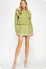 Load image into Gallery viewer, Embroidered Ruffle Detail Jacket
