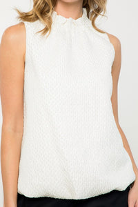 Mock Neck Textured Top