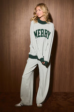 Load image into Gallery viewer, Striped Merry Mock Neck Sweatshirt
