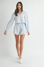 Load image into Gallery viewer, Long Sleeve Scallop Short Set
