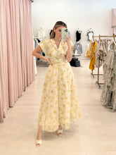 Load image into Gallery viewer, Yellow Floral Belted  Midi
