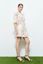 Load image into Gallery viewer, Floral Lace Trim Mini Dress
