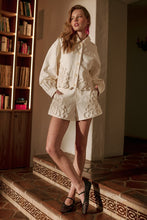 Load image into Gallery viewer, Ivory Pom Pom Floral Jacket
