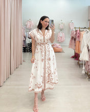 Load image into Gallery viewer, Collared Belted Midi Dress
