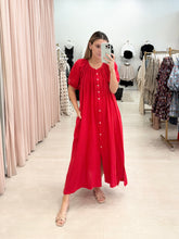 Load image into Gallery viewer, Gauze Puff Sleeve Maxi Dress
