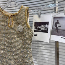 Load image into Gallery viewer, Crystal Trim Tweed Mini Dress
