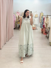 Load image into Gallery viewer, Mint Lacey Embroidered Maxi Dress
