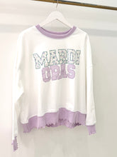 Load image into Gallery viewer, Mardi Gras Floral Patchwork Sweatshirt
